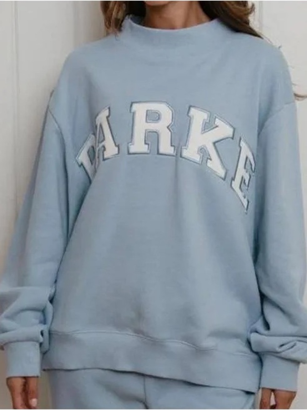 Light Blue Parker Crewneck Pullover Sweatshirt